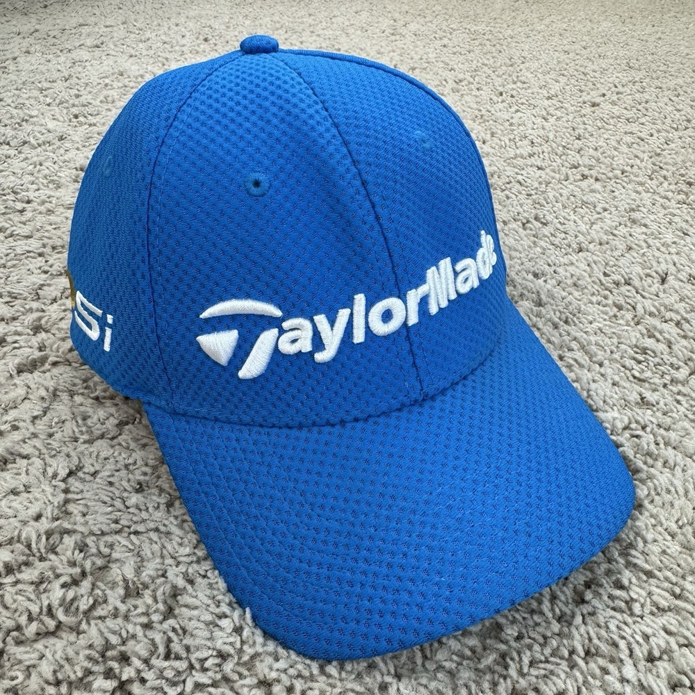 Taylormade Psi M1 Golf Hat Mens S/M Flex Blue White Raised Logo‎ Performance Cap